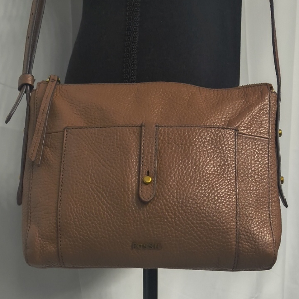 Vintage Fossil Brown Leather Crossbody Bag